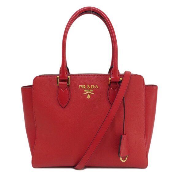 PRADA Red Leather Saffiano Bag - Picture 1 of 11
